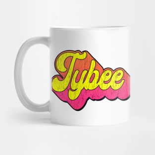 Tybee Island Georgia Laptop Bumper Typography 80's Distressed Mug